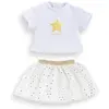 Image de Ensemble jupe et T-shirt ivoire et or - Ma Corolle