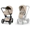 Image de Duo PRIAM 2026 Poussette tout-terrain avec nacelle pliable et Châssis Matt Black Cozy Beige