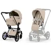 Image de Duo e-PRIAM 2026 Poussette électrique tout-terrain avec nacelle pliable Matt Black Cozy Beige