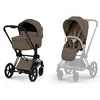 Image de Duo PRIAM 2026 Poussette tout-terrain avec nacelle pliable et Châssis Matt Black Coconut Brown