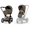 Image de Duo e-PRIAM 2026 Poussette électrique tout-terrain avec nacelle pliable Matt Black Coconut Brown