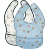 Image de Lot de 2 bavoirs Happy Rascals Smile bleu ciel