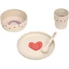 Image de Coffret repas Happy Rascals Coeur lavande (4 pièces)
