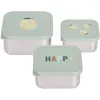 Image de Lot de 3 boîtes à goûter inox Happy Fruits Citron (0,5 L)