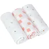Image de Lot de 3 langes mousseline GOTS Happy Fruits pêche (60x60 cm)