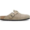 Image de Sabots cuir femme Birkenstock Boston Braided Suede Marron 36 Étroit 1026694