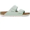 Image de Claquettes femme Birkenstock Arizona Rivet Logo Vert 42 Étroit 1026750