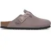 Image de Sabots femme Birkenstock Boston Braided Suede Leather Violet 36 Étroit 1029122