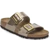 Image de Sandales femme Birkenstock Sydney Cushion Buckle Birko-Flor Vert 38 Étroit 1029372