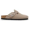 Image de Sabots en cuir suédé riveté femme Birkenstock Boston Marron 37 Étroit 1030418