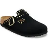 Image de Sandales en cuir suédé riveté femme Birkenstock Boston Noir 38 Étroit 1030491