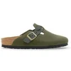 Image de Sandales en cuir suédé tressé femme Birkenstock Boston Vert 36 Étroit 1030599