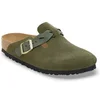 Image de Sandales en cuir suédé tressé femme Birkenstock Boston Vert 37 Étroit 1030599
