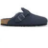 Image de Sandales Birkenstock Boston BS Suede Leather/ Fur New Navy Bleu 43 1030657