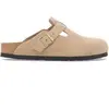 Image de Sabots en cuir suédé Birkenstock Boston BS Beige 38 Étroit 1030883