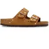 Image de Sandales cuir velours femme Birkenstock Arizona Rivet Beige 38 Étroit 1031731