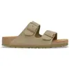 Image de Sandales cuir velours suède Birkenstock Arizona Beige 38 Étroit 1032061
