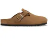 Image de Sabots cuir Birkenstock Boston Suede Marron 41 Étroit 1032795