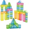 Image de Set blocs transparents, 50 pièces, cube 3,2 cm, 5 formes 6 couleurs Eduplay-120301