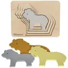 Image de Puzzle en bois Lion (6 pièces)