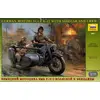 Image de Maquette Moto BMW R-12 avec un side-car et équipage allemand Zvezda-3607