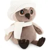 Image de Hibou avec bonnet blanc et écharpe Sonya (20 cm assis)