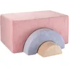 Image de Ensemble de jeu arc-en-ciel Pink Mousse velours côtelé