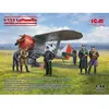 Image de Maquette avion avec les pilotes et le personnel au sol de la Luftwaffe ICM-48094
