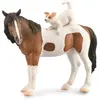 Image de Figurine Cheval XL : Jument Skewbald Avec Jack Russel Terrier Collecta-COL88891