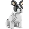 Image de Jecka blocs de construction Chien bouledogue Français assis bleu