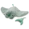 Image de Peluche géante Mantalou la raie manta et son bébé menthe (67 cm)