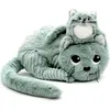 Image de Peluche Miaou le chat maman et bébé menthe (32 cm)