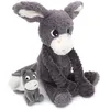 Image de Peluche Poitou maman et bébé Les Ptipotos Gris (35 cm)