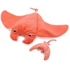 Image de Peluche géante Mantalou la raie manta et son bébé Corail (67 cm)