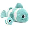 Image de Peluche Bigou maman et bébé Les Ptipotos Aqua (38 cm)