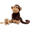 Image de Peluche Zazou le singe maman et bébé Chocolat (26 cm)