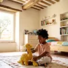 Image de Peluche Diplodocus Les Ptipotos maman et bébé Moutarde (31 cm)