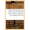 Image de Épître à M. Saintine, qui a bien voulu se charger de revoir les épreuves d'un de nos ouvrages - Joseph Méry - Hachette Bnf - broché - Livre