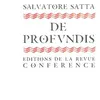 Image de De Profundis - Salvatore Satta - Conference - broché - Roman broché