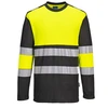 Image de T-shirt hi-vis classe 1 l/s xl 100 - 200 g coton / polyester t-shirt 0 1 pièce(s) t-shirt hi-vis classe 1 l/s jaune/noir txl jaune, noir classe 1 - po