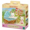 Image de Les Jumeaux lapin chocolat et poussette double - Sylvanian Families 5432