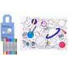 Image de Set de table à colorier lavable et réutilisable Espace avec 10 feutres