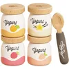 Image de Pack de 4 yaourts et cuillère en bois FSC