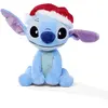 Image de Peluche Disney Stitch avec bonnet de Noël 25 cm