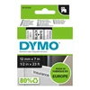 Image de DYMO Ruban D1 Standard - noir/blanc 12 mm - 7 m