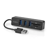 Image de Nedis USB 2.0 Hub 3 Ports USB-A + Lecteur carte (micro)SD