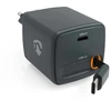 Image de Nedis Chargeur mural 30W 2 ports USB-C dont 1 avec câble rétractable - GaN - PD 3.0 30W (Noir)