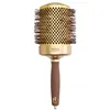 Image de Brosse brushing Expert Blowout Shine nylon ondulé doré & marron 80mm Olivia Garden