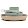 Image de Coffret repas en silicone sable-vert (4 pièces)