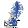 Image de Masque Loup Plume Bleu 00340BL